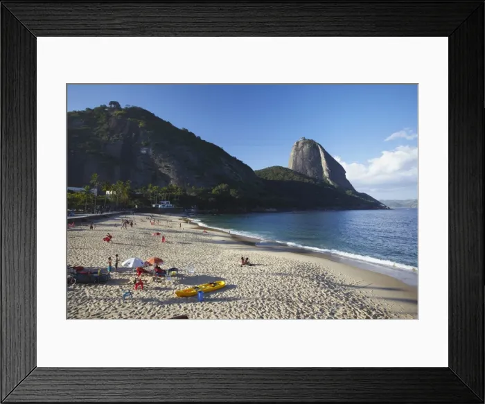 Framed Print : Praia Vermelha with Sugar Loaf Mountain in background, Urca, Rio de Janeiro, Brazil, South America Framed Print : Praia Vermelha with Sugar Loaf Mountain in background, Urca, Rio de Janeiro, Brazil, South America