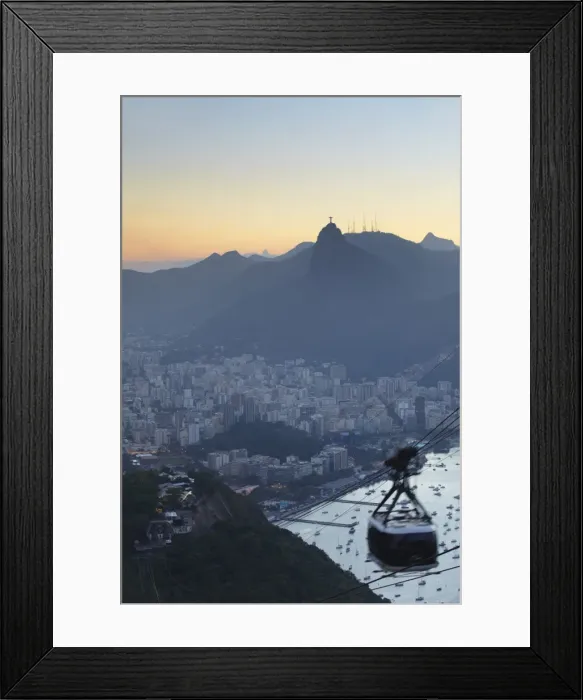 Framed Print : View of Christ the Redeemer statue and Botafogo Bay from Sugar Loaf Mountain, Rio de Janeiro, Brazil, South America Framed Print : View of Christ the Redeemer statue and Botafogo Bay from Sugar Loaf Mountain, Rio de Janeiro, Brazil, South America