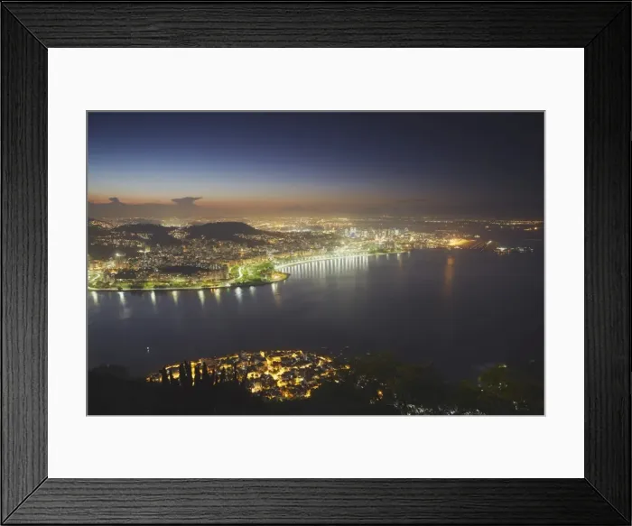 Framed Print : View of Urca, Flamengo and Centro at sunset, Rio de Janeiro, Brazil, South America Framed Print : View of Urca, Flamengo and Centro at sunset, Rio de Janeiro, Brazil, South America