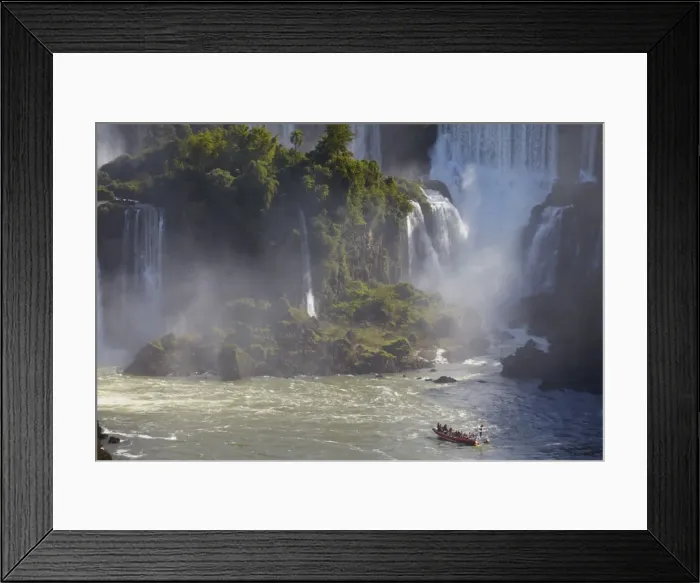 Framed Print : Tourist boat approaching Argentinean side of Iguacu Falls, Iguacu National Park, UNESCO World Heritage Site, Parana, Brazil, South America Framed Print : Tourist boat approaching Argentinean side of Iguacu Falls, Iguacu National Park, UNESCO World Heritage Site, Parana, Brazil, South America