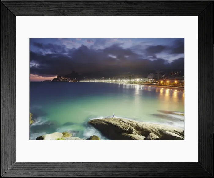 Framed Print : Ipanema beach and Ponta do Aproador at sunset, Rio de Janeiro, Brazil, South America Framed Print : Ipanema beach and Ponta do Aproador at sunset, Rio de Janeiro, Brazil, South America