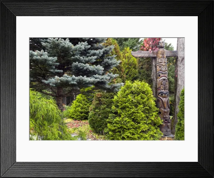 Framed Print : Totem, Garden at Auclair, Bas Saint-Laurent region, Quebec Province, Canada, North America Framed Print : Totem, Garden at Auclair, Bas Saint-Laurent region, Quebec Province, Canada, North America