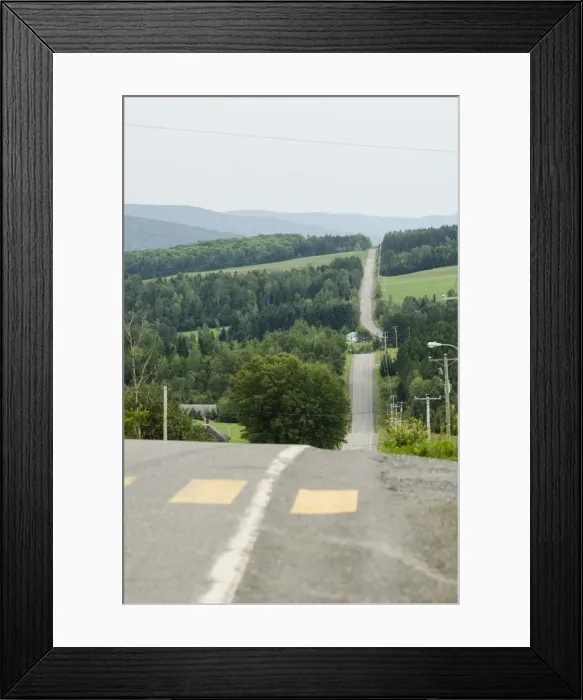 Framed Print : Empty road, Auclair, Quebec Province, Canada, North America Framed Print : Empty road, Auclair, Quebec Province, Canada, North America