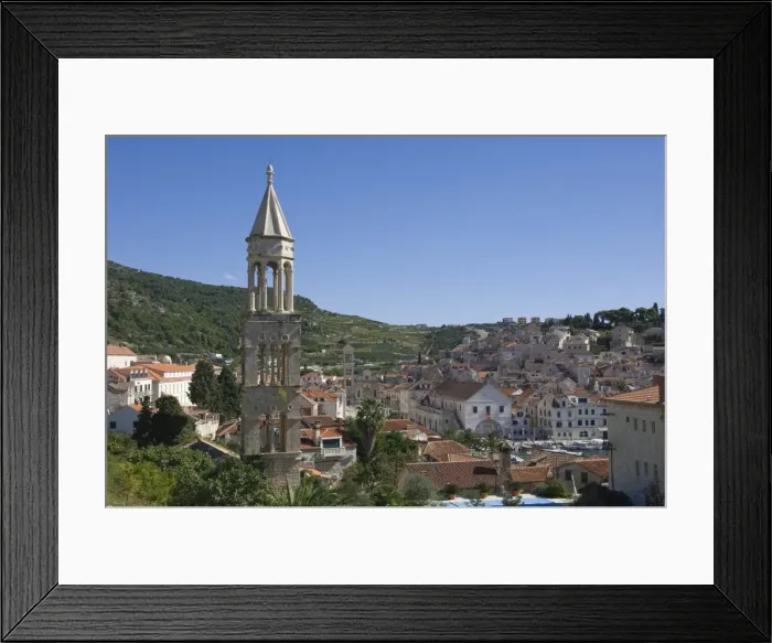 Framed Print : View over part of the medieval city of Hvar, island of Hvar, Dalmatia, Croatia, Europe Framed Print : View over part of the medieval city of Hvar, island of Hvar, Dalmatia, Croatia, Europe