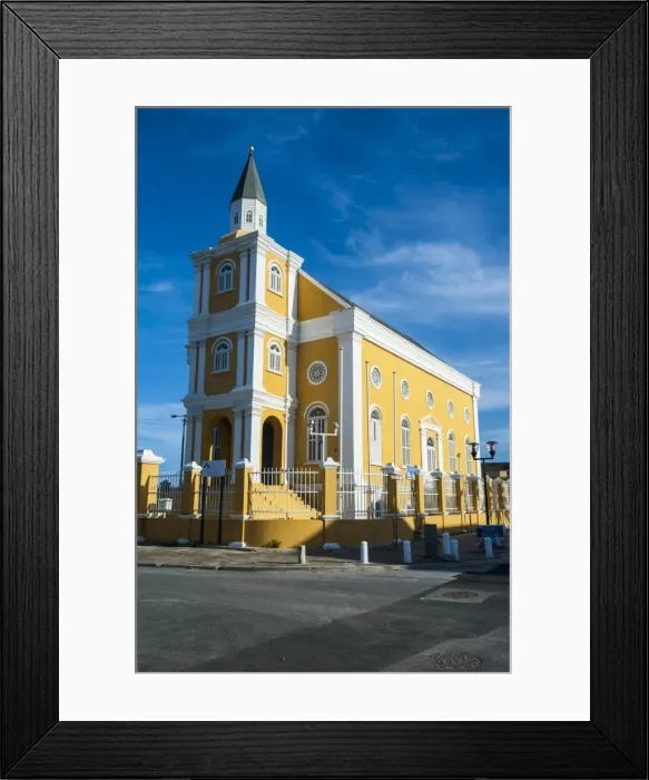 Framed Print : Church in Willemstad, capital of Curacao, ABC Islands, Netherlands Antilles, Caribbean, Central America Framed Print : Church in Willemstad, capital of Curacao, ABC Islands, Netherlands Antilles, Caribbean, Central America