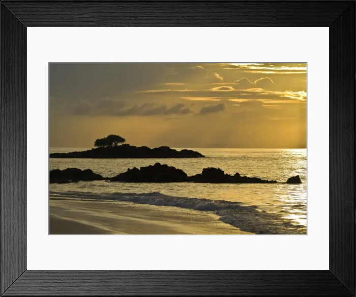 Framed Print : Sunset at Las Bachas, Santa Cruz Island, Galapagos Islands, UNESCO World Heritage Site, Ecuador, South America