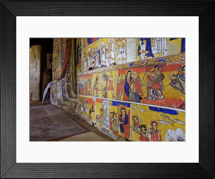 Framed Print : Murals in the interior of the 16th century Christian Monastery and church of Azuwa Maryam, Zege Peninsula, Lake Tana, Bahir Dar, Ethiopia, Africa Framed Print : Murals in the interior of the 16th century Christian Monastery and church of Azuwa Maryam, Zege Peninsula, Lake Tana, Bahir Dar, Ethiopia, Africa