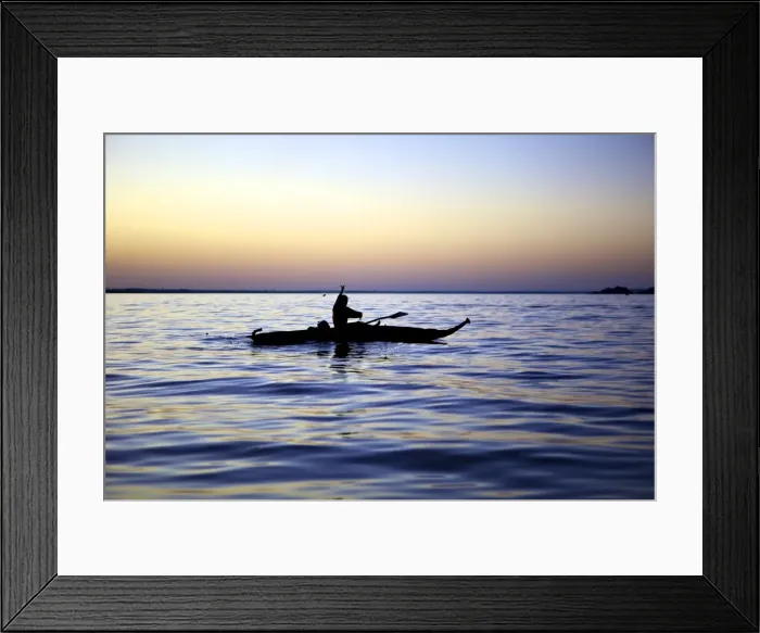 Framed Print : Fisherman in a papyrus boat, Lake Tana, Ethiopia, Africa