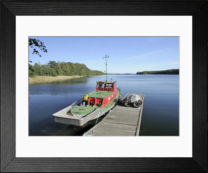 Framed Print : Boat moored at a jetty on Lake Puruvesi, a branch of Lake Saimaa near Kerimaki, Finland, Scandinavia, Europe Framed Print : Boat moored at a jetty on Lake Puruvesi, a branch of Lake Saimaa near Kerimaki, Finland, Scandinavia, Europe