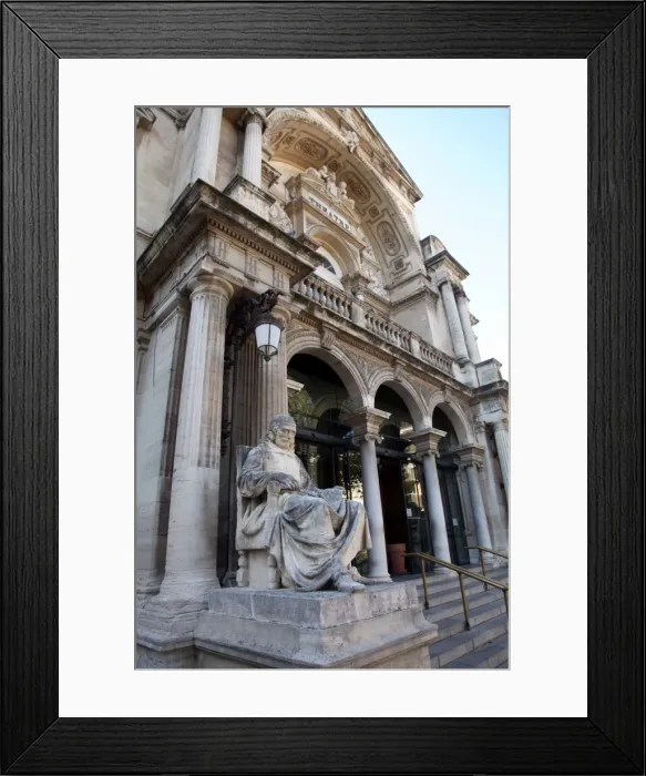 Framed Print : Theatre with statue of the playwright Moliere, Old City, Avignon, Rhone Valley, Provence, France, Europe