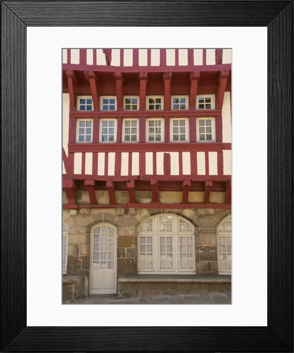 Framed Print : Medieval half timbered house, Merciers Square, Dinan, Brittany, France, Europe Framed Print : Medieval half timbered house, Merciers Square, Dinan, Brittany, France, Europe