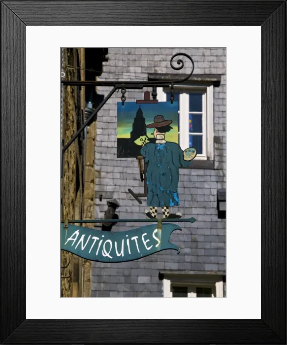 Framed Print : Shop sign for a painters studio, Dinan, Brittany, France, Europe Framed Print : Shop sign for a painters studio, Dinan, Brittany, France, Europe
