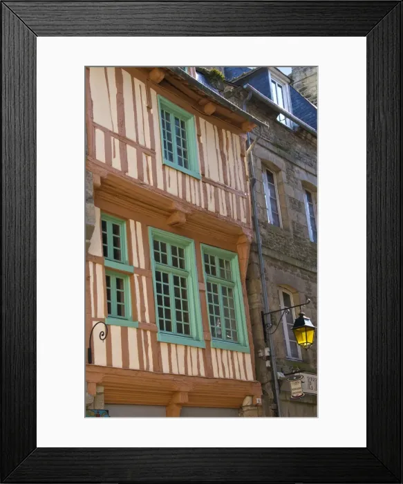 Framed Print : Medieval house, old town, Dinan, Brittany, France, Europe Framed Print : Medieval house, old town, Dinan, Brittany, France, Europe