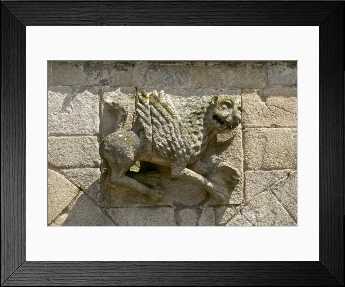 Framed Print : Stone dragon carved on outside wall of St. Sauveur Basilica built between the 12th and 15th centuries, exterior Tomb of the heart of Dugesclin, Dinan, Brittany, France, Europe Framed Print : Stone dragon carved on outside wall of St. Sauveur Basilica built between the 12th and 15th centuries, exterior Tomb of the heart of Dugesclin, Dinan, Brittany, France, Europe