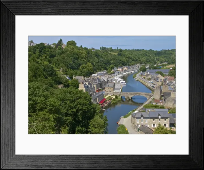 Framed Print : Rance River valley and Dinan harbour with the Stone Bridge, Dinan, Brittany, France, Europe Framed Print : Rance River valley and Dinan harbour with the Stone Bridge, Dinan, Brittany, France, Europe