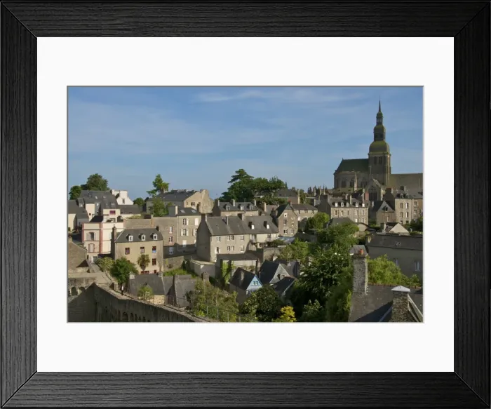 Framed Print : Old town houses and gardens, city walls, and St. Sauveur Basilica, Dinan, Brittany, France, Europe Framed Print : Old town houses and gardens, city walls, and St. Sauveur Basilica, Dinan, Brittany, France, Europe