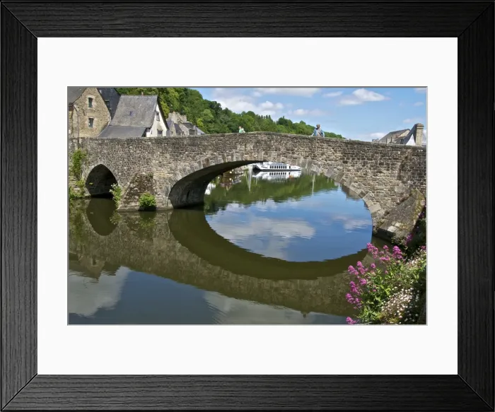 Framed Print : The Stone Bridge over River Rance, Dinan, Brittany, France, Europe Framed Print : The Stone Bridge over River Rance, Dinan, Brittany, France, Europe