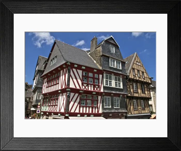 Framed Print : Medieval half timbered houses, old town, Morlaix, Finistere, Brittany, France, Europe Framed Print : Medieval half timbered houses, old town, Morlaix, Finistere, Brittany, France, Europe