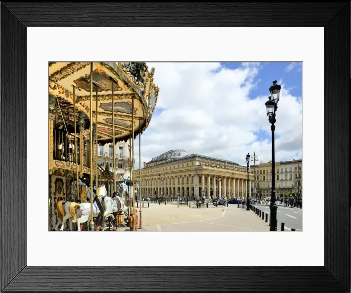 Framed Print : Merry go round on Allees de Tourny looking towards the National Opera House (Opera National De Bordeaux), Bordeaux, UNESCO World Heritage Site, Gironde, Aquitaine, France, Europe Framed Print : Merry go round on Allees de Tourny looking towards the National Opera House (Opera National De Bordeaux), Bordeaux, UNESCO World Heritage Site, Gironde, Aquitaine, France, Europe