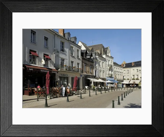 Framed Print : Alfresco cafes, Place Michel Debre, Amboise, UNESCO World Heritage Site, Indre-et-Loire, Centre, France, Europe Framed Print : Alfresco cafes, Place Michel Debre, Amboise, UNESCO World Heritage Site, Indre-et-Loire, Centre, France, Europe