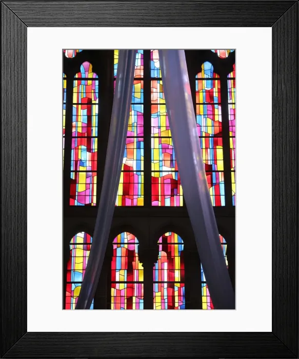 Framed Print : Stained glass windows, Church of Notre-Dame du Perpetuel Secours, Paris, France, Europe Framed Print : Stained glass windows, Church of Notre-Dame du Perpetuel Secours, Paris, France, Europe