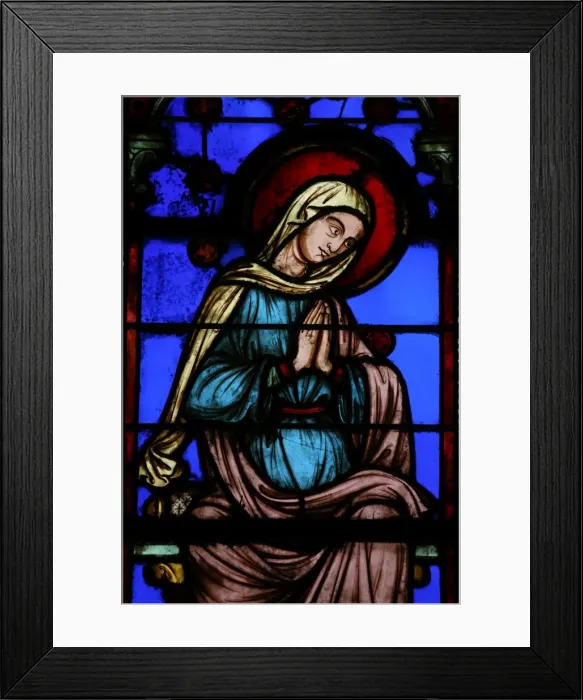 Framed Print : Stained glass window depicting the Virgin Mary, The Holy Chapel (La Sainte-Chapelle), Paris, France, Europe Framed Print : Stained glass window depicting the Virgin Mary, The Holy Chapel (La Sainte-Chapelle), Paris, France, Europe