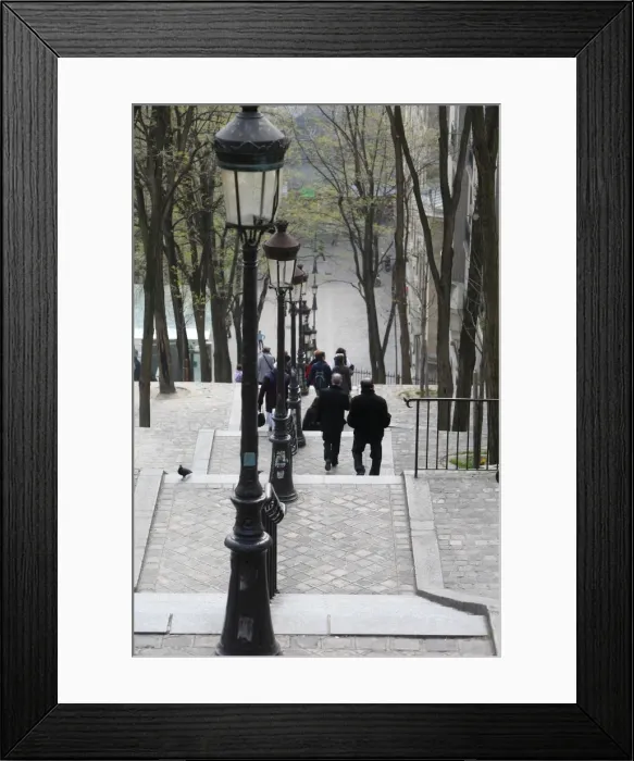 Framed Print : Staircase in Montmartre, Paris, France, Europe Framed Print : Staircase in Montmartre, Paris, France, Europe
