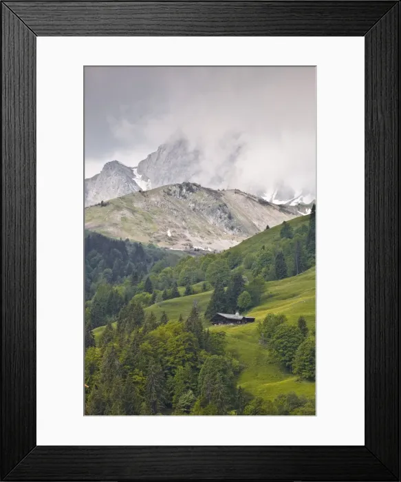 Framed Print : A typical house in the mountains, Haute-Savoie, France, Europe Framed Print : A typical house in the mountains, Haute-Savoie, France, Europe