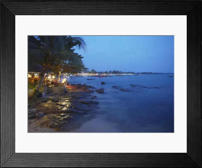 Framed Print : Ochheuteal Beach at dusk, Sihanoukville, Cambodia, Indochina, Southeast Asia, Asia Framed Print : Ochheuteal Beach at dusk, Sihanoukville, Cambodia, Indochina, Southeast Asia, Asia