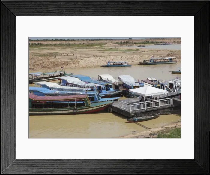 Framed Print : Tour boats docked at a jetty, Tonle Sap, Cambodia, Indochina, Southeast Asia, Asia Framed Print : Tour boats docked at a jetty, Tonle Sap, Cambodia, Indochina, Southeast Asia, Asia