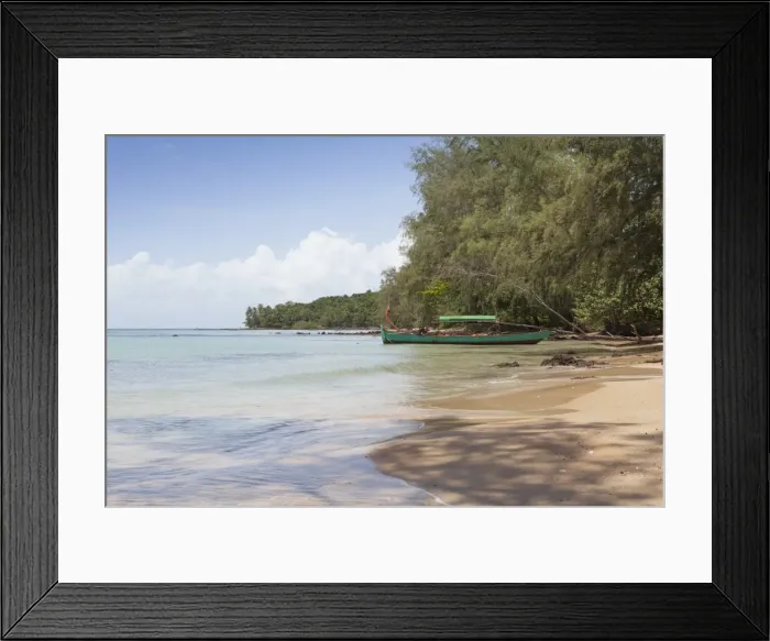 Framed Print : Travel boat moored on Bamboo Island, Sihanoukville, Cambodia, Indochina, Southeast Asia, Asia Framed Print : Travel boat moored on Bamboo Island, Sihanoukville, Cambodia, Indochina, Southeast Asia, Asia