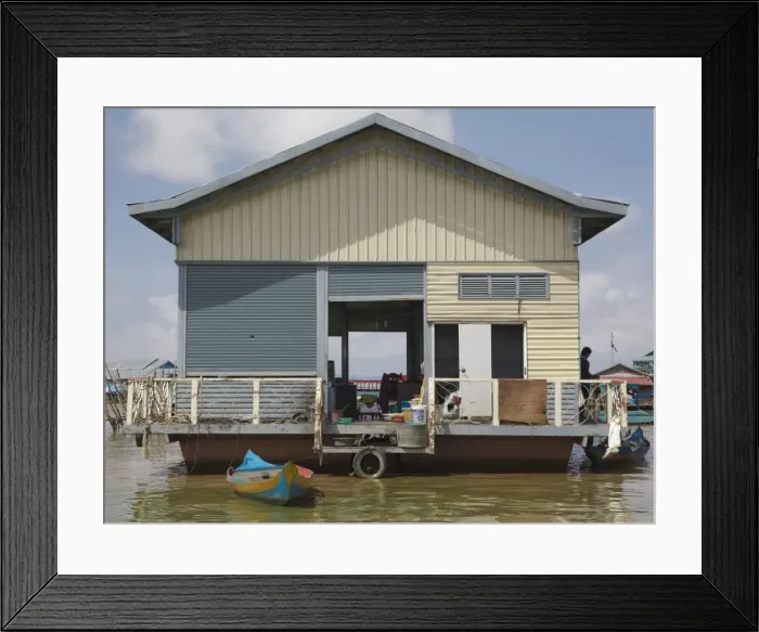 Framed Print : A floating house, Tonle Sap Lake, Cambodia, Indochina, Southeast Asia, Asia Framed Print : A floating house, Tonle Sap Lake, Cambodia, Indochina, Southeast Asia, Asia