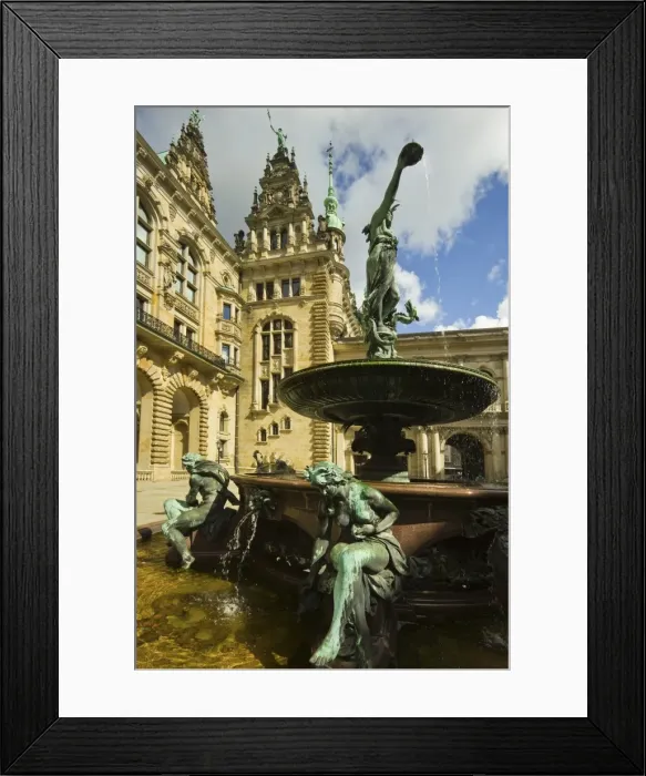 Framed Print : Neo-renaissance statues and fountain at the Hamburg Rathaus (City Hall), opened 1886, Hamburg, Germany, Europe Framed Print : Neo-renaissance statues and fountain at the Hamburg Rathaus (City Hall), opened 1886, Hamburg, Germany, Europe
