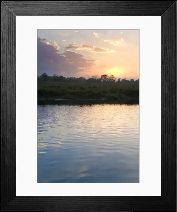 Framed Print : Sunset over Chitwan National Park, UNESCO World Heritage Site, Western Terai, Nepal, Asia Framed Print : Sunset over Chitwan National Park, UNESCO World Heritage Site, Western Terai, Nepal, Asia