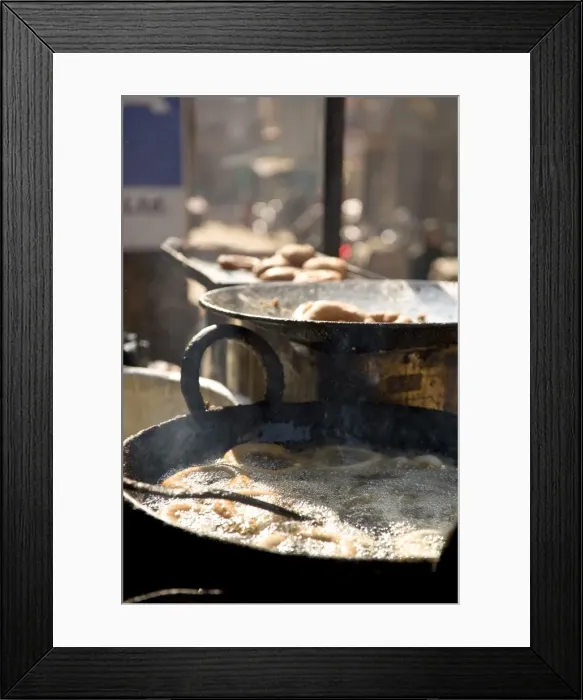 Framed Print : Fried food stall, Bhaktapur, Nepal, Asia Framed Print : Fried food stall, Bhaktapur, Nepal, Asia