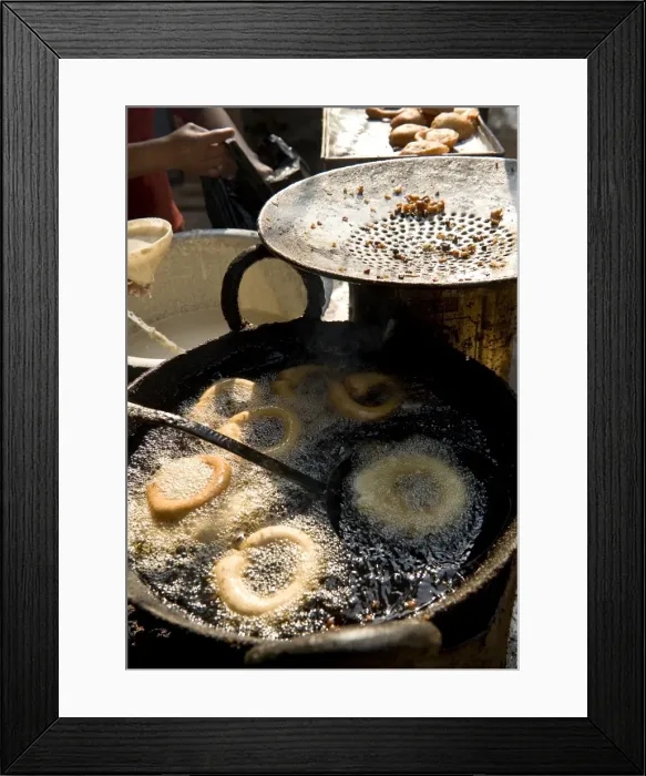 Framed Print : Fried food stall, Bhaktapur, Nepal, Asia Framed Print : Fried food stall, Bhaktapur, Nepal, Asia