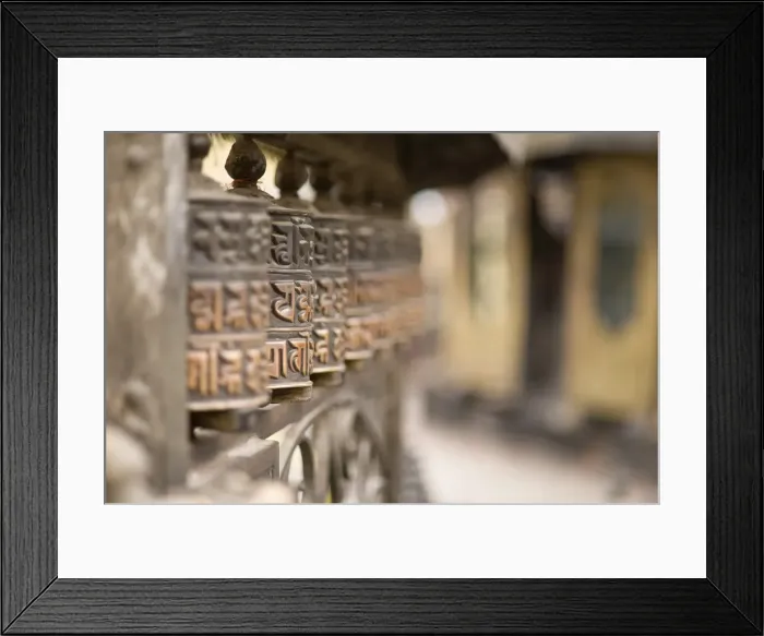 Framed Print : Prayer wheels, Swayambhu (Monkey Temple), Kathmandu, Nepal, Asia