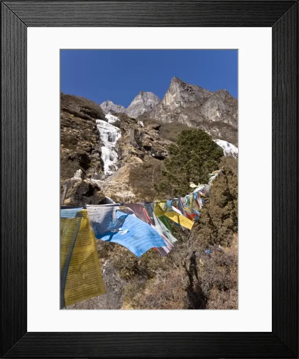 Framed Print : Prayer flags, Dudh Kosi Valley, Solu Khumbu (Everest) Region, Nepal, Himalayas, Asia Framed Print : Prayer flags, Dudh Kosi Valley, Solu Khumbu (Everest) Region, Nepal, Himalayas, Asia