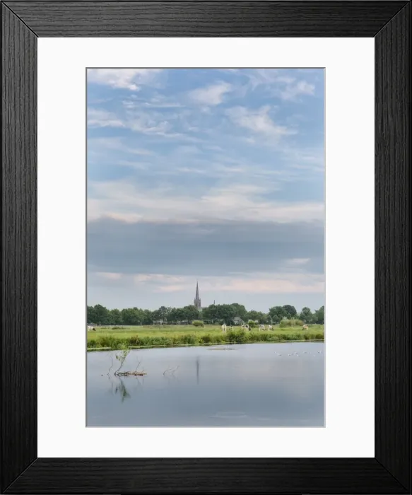 Framed Print : Still waters of the River Mark with Ulvenhout church in the distance, Breda, North Brabant, The Netherlands (Holland), Europe Framed Print : Still waters of the River Mark with Ulvenhout church in the distance, Breda, North Brabant, The Netherlands (Holland), Europe