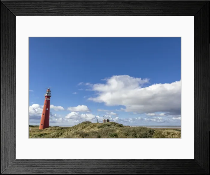 Framed Print : View with Red Lighthouse, over sand dunes and heathland, Schiermonnikoog, West Frisian Islands, The Netherlands (Holland), Europe Framed Print : View with Red Lighthouse, over sand dunes and heathland, Schiermonnikoog, West Frisian Islands, The Netherlands (Holland), Europe
