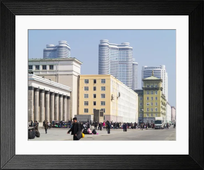 Framed Print : Modern apartment buildings next to Kim Il Sung Square, Pyongyang, Democratic Peoples Republic of Korea (DPRK), North Korea, Asia Framed Print : Modern apartment buildings next to Kim Il Sung Square, Pyongyang, Democratic Peoples Republic of Korea (DPRK), North Korea, Asia