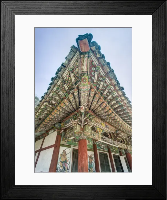 Framed Print : Pavilion detail, Pohyon Buddhist Temple (Pohyon-sa), Myohyangsan, Democratic Peoples Republic of Korea (DPRK), North Korea, Asia Framed Print : Pavilion detail, Pohyon Buddhist Temple (Pohyon-sa), Myohyangsan, Democratic Peoples Republic of Korea (DPRK), North Korea, Asia
