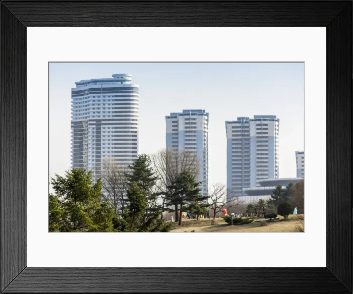 Framed Print : Modern apartment buildings in the city centre, Pyongyang, Democratic Peoples Republic of Korea (DPRK), North Korea, Asia Framed Print : Modern apartment buildings in the city centre, Pyongyang, Democratic Peoples Republic of Korea (DPRK), North Korea, Asia