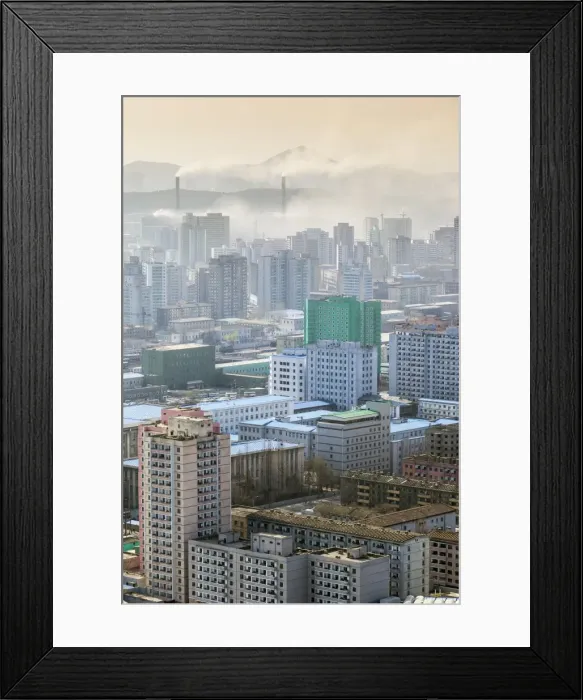Framed Print : City skyline and pollution from coal fired power plants, Pyongyang, Democratic Peoples Republic of Korea (DPRK), North Korea, Asia Framed Print : City skyline and pollution from coal fired power plants, Pyongyang, Democratic Peoples Republic of Korea (DPRK), North Korea, Asia