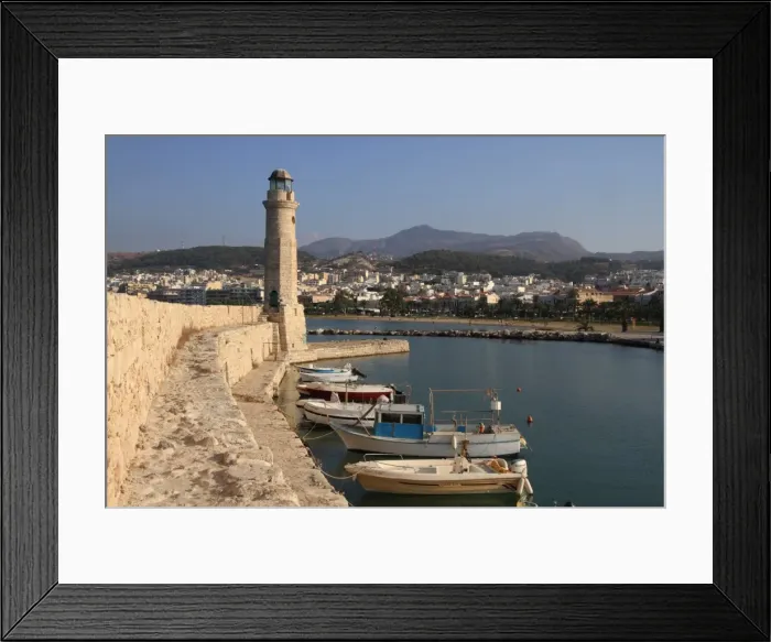 Framed Print : Rethymno harbour, Crete, Greek Islands, Greece, Europe Framed Print : Rethymno harbour, Crete, Greek Islands, Greece, Europe