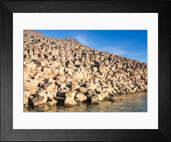Framed Print : Columnar basalt, Vikingbukta (Viking Bay), Scoresbysund, Northeast Greenland, Polar Regions Framed Print : Columnar basalt, Vikingbukta (Viking Bay), Scoresbysund, Northeast Greenland, Polar Regions