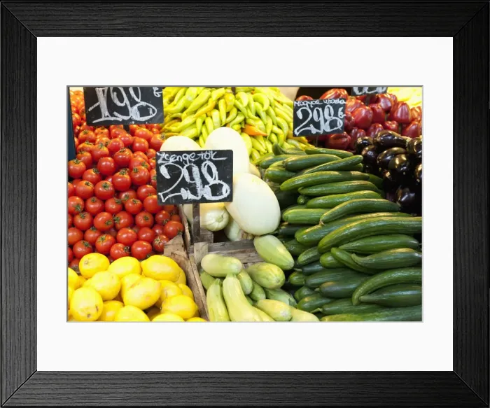 Framed Print : Vegetable display at Nagycsarnok Market, Budapest, Hungary, Europe Framed Print : Vegetable display at Nagycsarnok Market, Budapest, Hungary, Europe