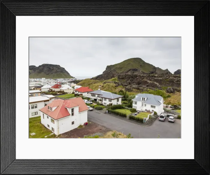 Framed Print : View over the town of Heimaey from recent lava flow on Heimaey Island, Iceland, Polar Regions Framed Print : View over the town of Heimaey from recent lava flow on Heimaey Island, Iceland, Polar Regions
