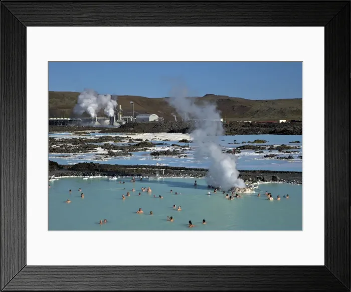 Framed Print : Outdoor geothermal swimming pool and power plant at the Blue Lagoon, Iceland, Polar Regions Framed Print : Outdoor geothermal swimming pool and power plant at the Blue Lagoon, Iceland, Polar Regions