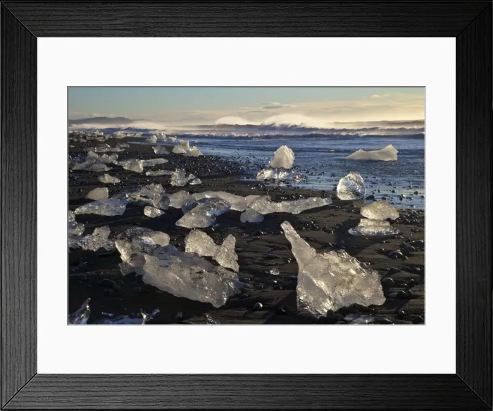 Framed Print : Icebergs on volcanic sand beach at Jokulsarlon, Iceland, Polar Regions Framed Print : Icebergs on volcanic sand beach at Jokulsarlon, Iceland, Polar Regions